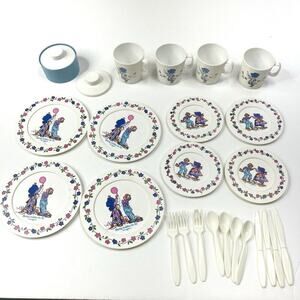 Holly Hobbie Tea Party Set Sharing Doubles The Fun Chilton-Globe Vtg 26-Piece